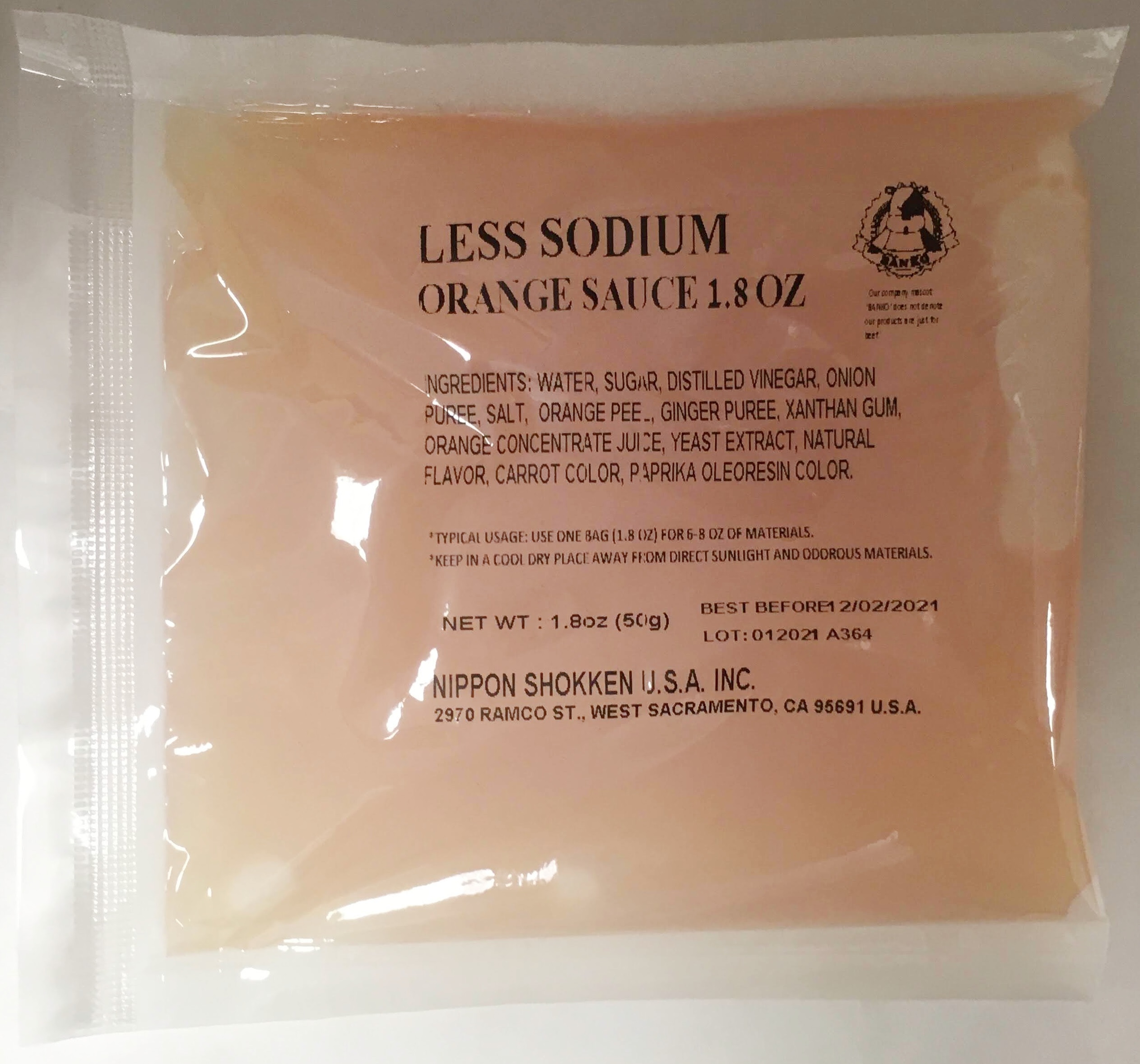 Nippon Shokken Low Sodium Orange Sauce [1.8 oz x 50 x 5]