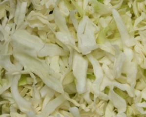 Cabbage, Shredded Green (4 ct/cs, 5 lb Bags, Monterey County, 20 lbs)